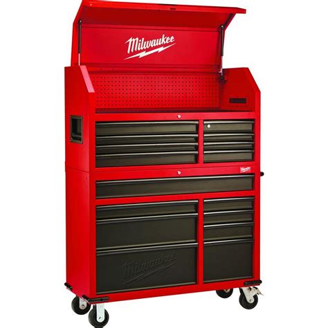 milwaukee tool chest cabinet set rolling 46 in 16-drawer steel|milwaukee tool chest 16.